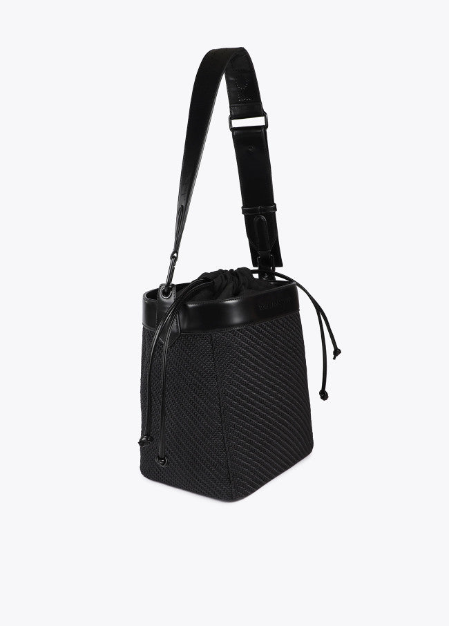 BOLSA BOHO COMBINADA EM TECIDO E EFEITO COURO - LOLA CASADEMUNT