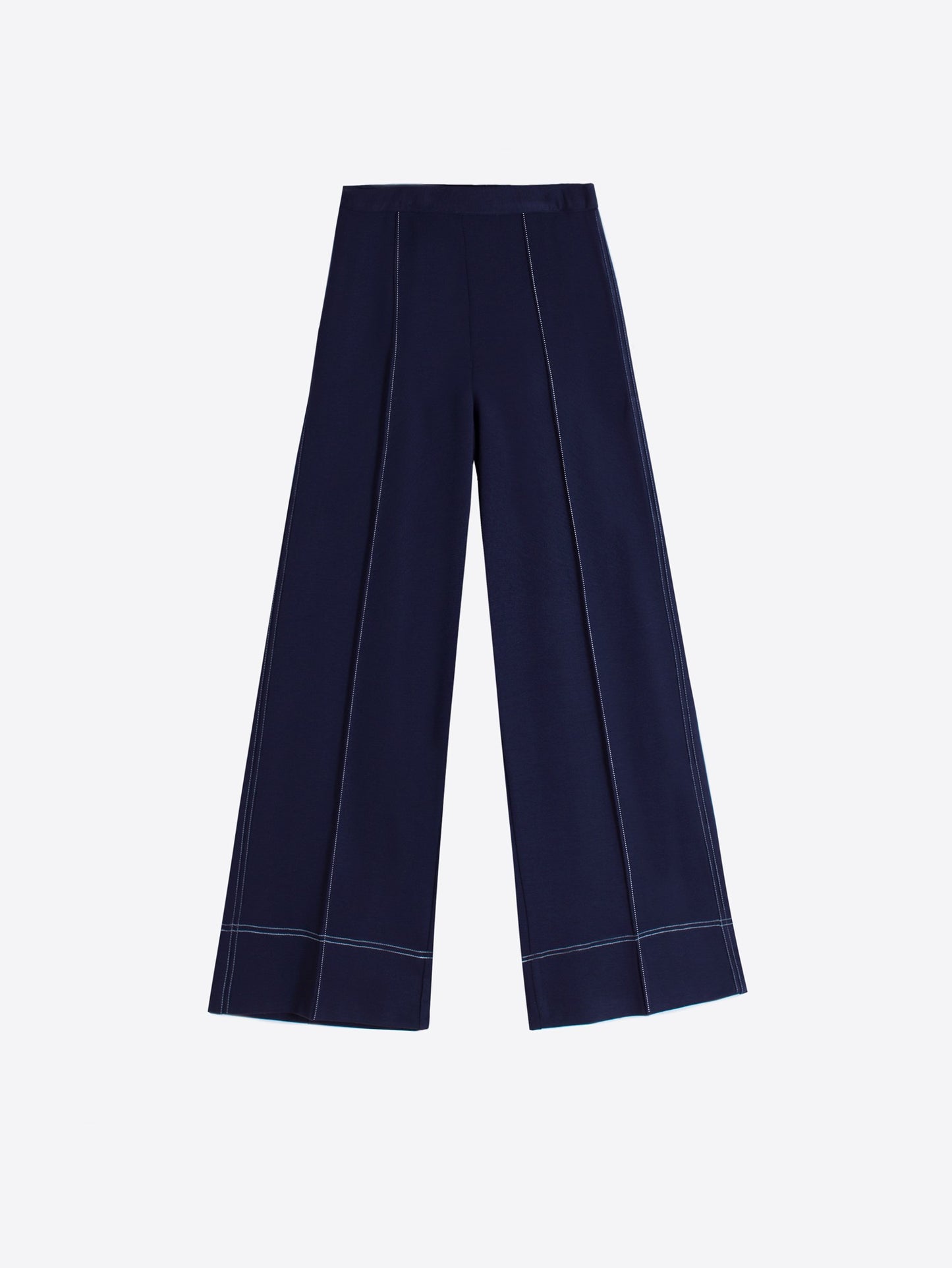 CALÇAS DE MALHA AZUL MARINHO COM PRESPONTO - VILAGALLO
