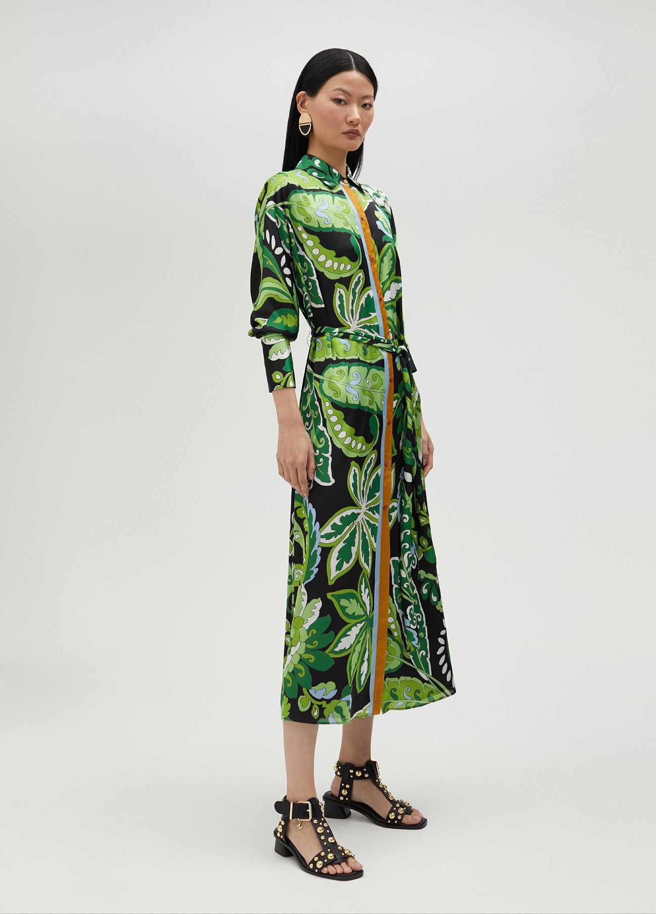 VESTIDO CAMISEIRO ESTAMPADO PAISLEY - LOLA CASADEMUNT BY MAITE