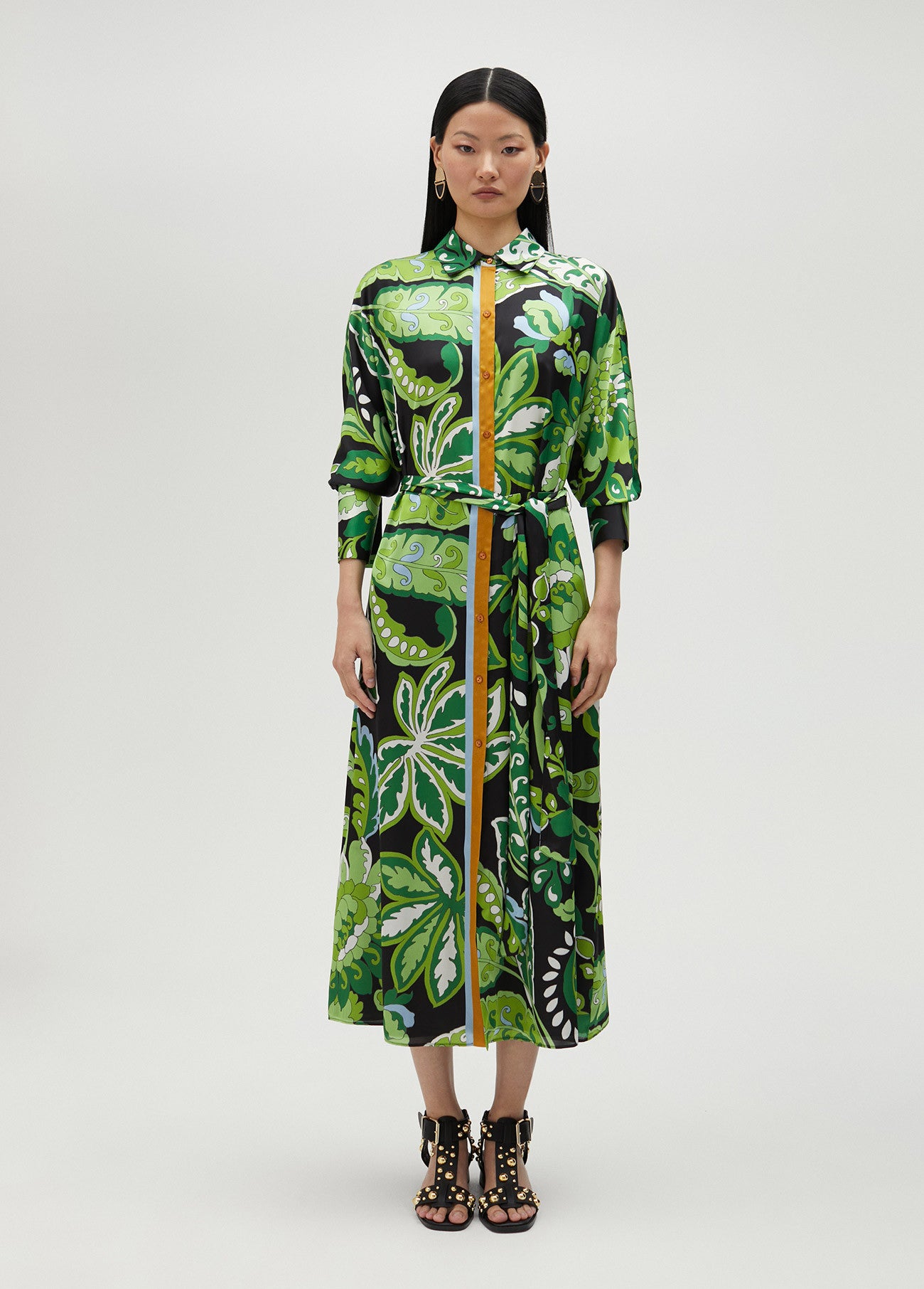 VESTIDO CAMISEIRO ESTAMPADO PAISLEY - LOLA CASADEMUNT BY MAITE