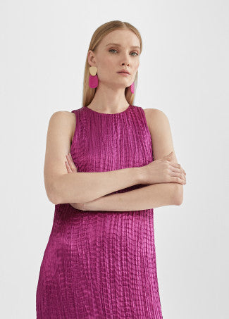 VESTIDO COMPRIDO COM EFEITO PLISSADO - LOLA CASADEMUNT BY MAITE