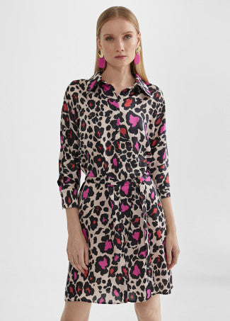 VESTIDO CURTO COM ESTAMPADO ANIMAL PRINT - LOLA CASADEMUNT