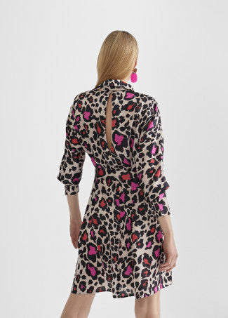 VESTIDO CURTO COM ESTAMPADO ANIMAL PRINT - LOLA CASADEMUNT