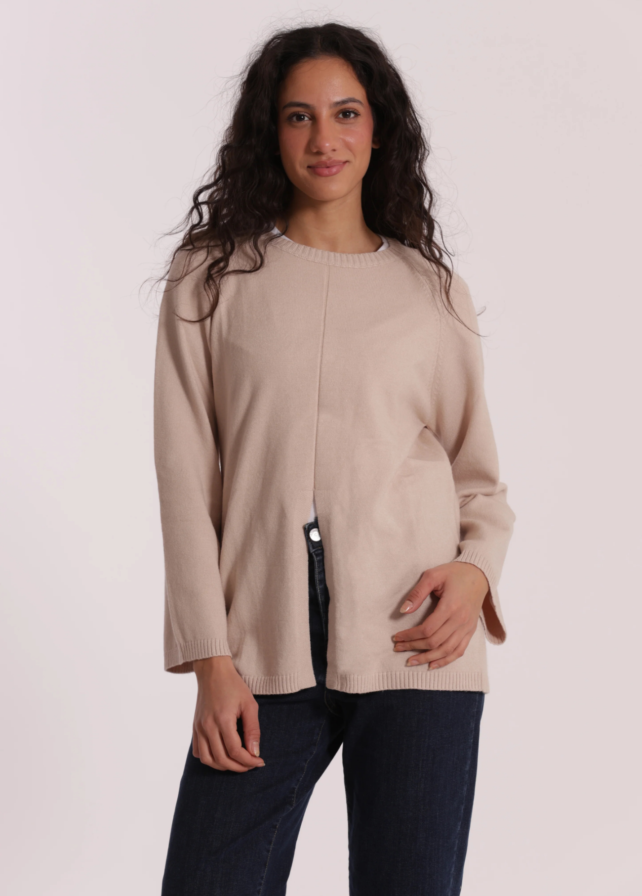 CAMISOLA DE MALHA COM GOLA REMOVIVEL E DETALHE DE ABERTURA NA FRENTE - MIMI MUA