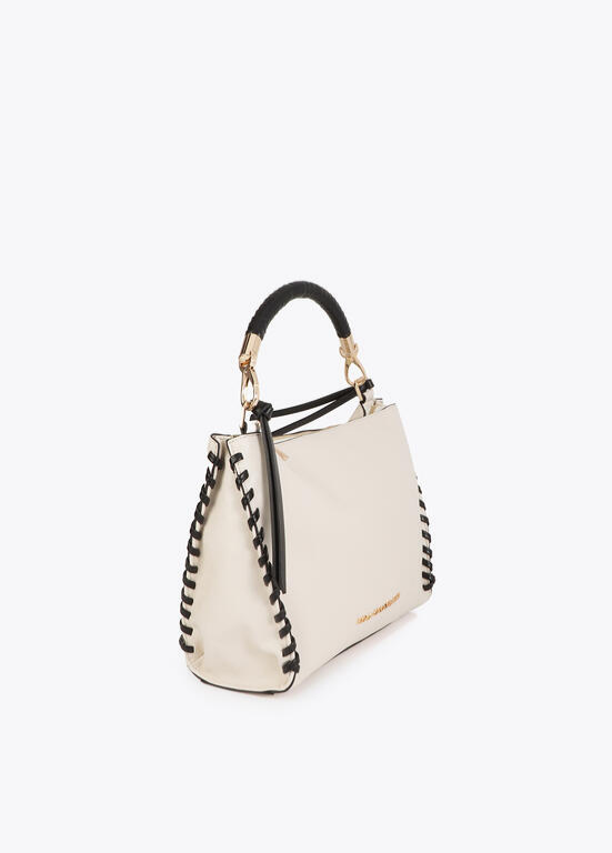 MALA MÉDIA COM LATERAIS CONTRASTANTES EM ENTRANÇADO - LOLA CASADEMUNT