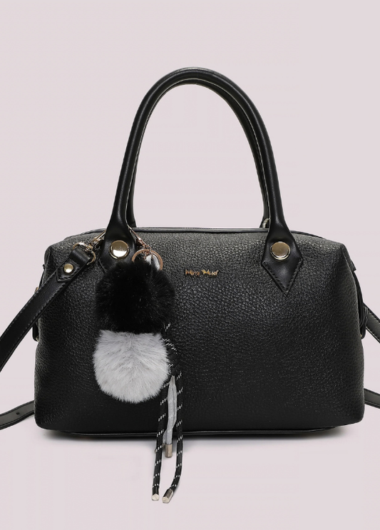MALA BÁU COM DETALHE PENDURADO POM-POM - MIMI MUA