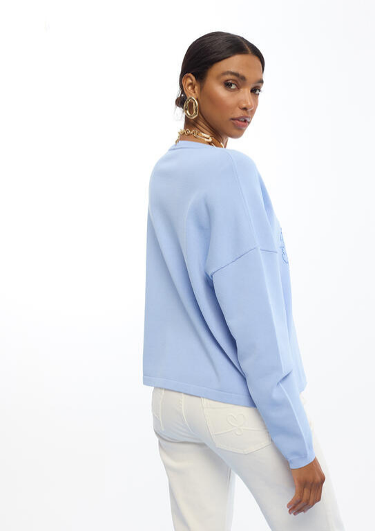 SWEATSHIRT LEVE COM STRASS NA FRENTE - LOLA CASADEMUNT