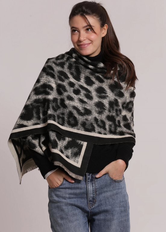 CACHECOL COM ANIMAL PRINT E DUAS FACES - MIMI MUA