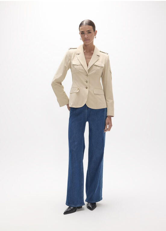 BLAZER CINTADO COM DETALHES DOURADOS E PRESILHAS LC - LOLA CASADEMUNT