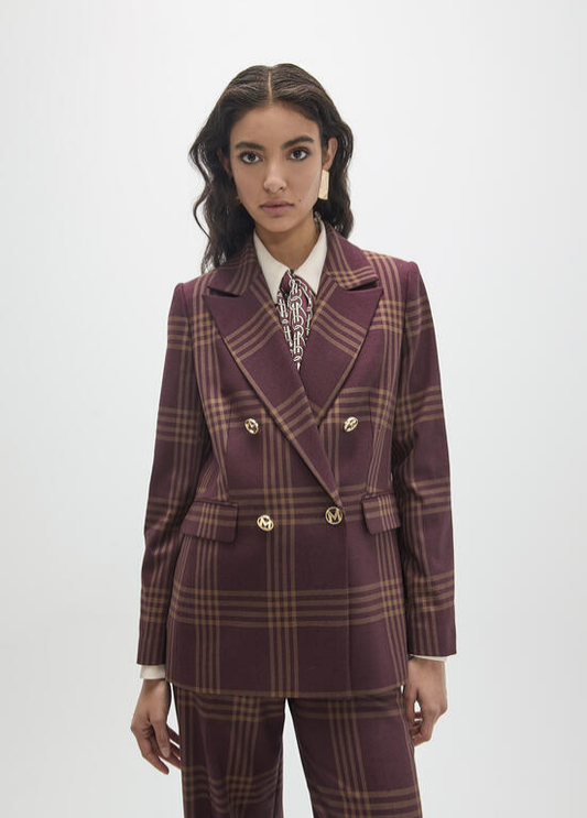 BLAZER ASSERTOADO COM ESTAMPADO DE XADREZ MAITE - LOLA CASADEMUNT