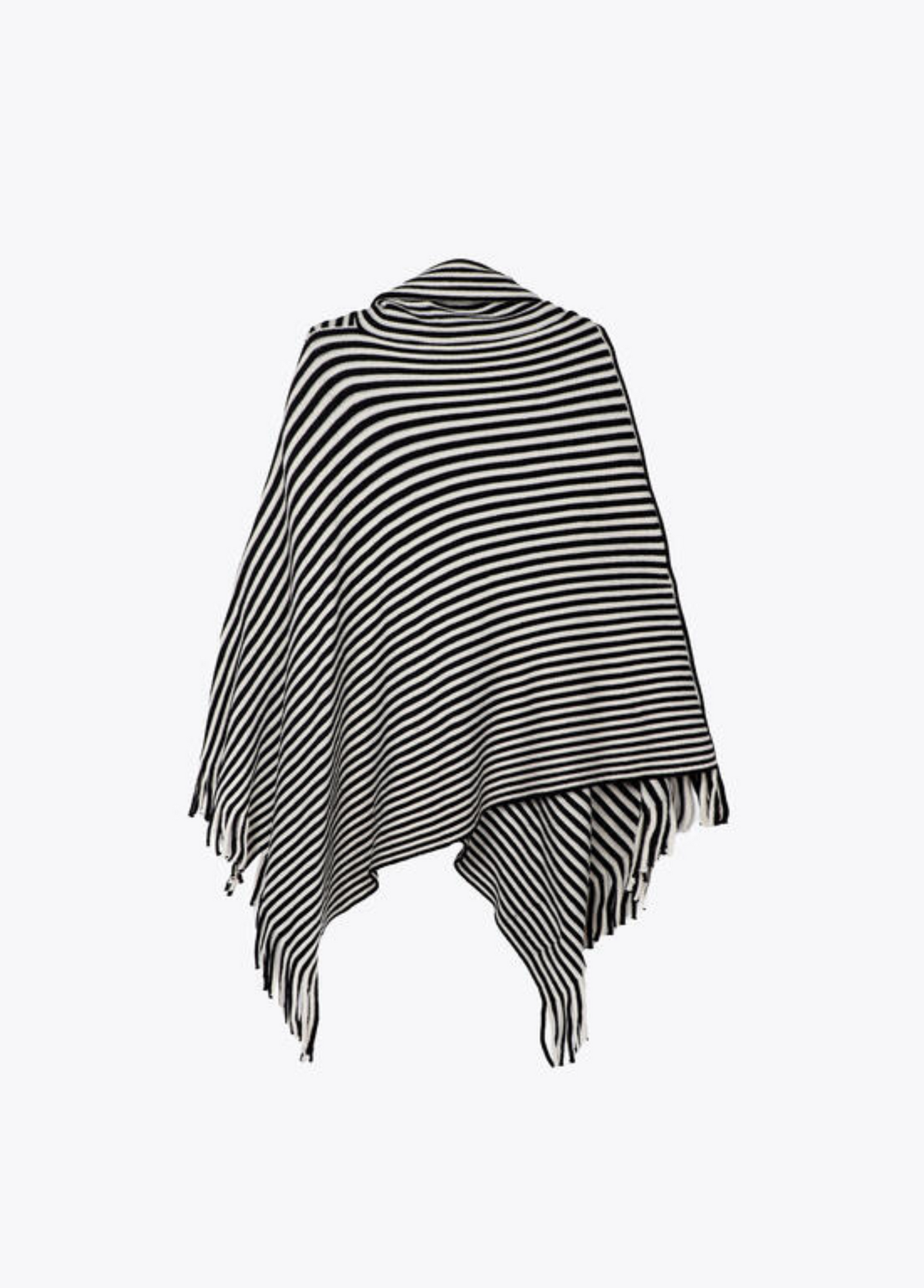 PONCHO COM GOLA, TRAÇADO E FRANJAS - LOLA CASADEMUNT