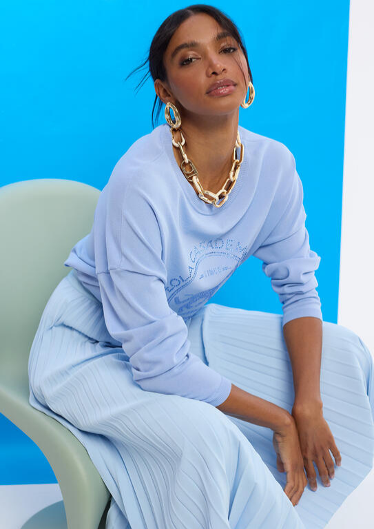 SWEATSHIRT LEVE COM STRASS NA FRENTE - LOLA CASADEMUNT