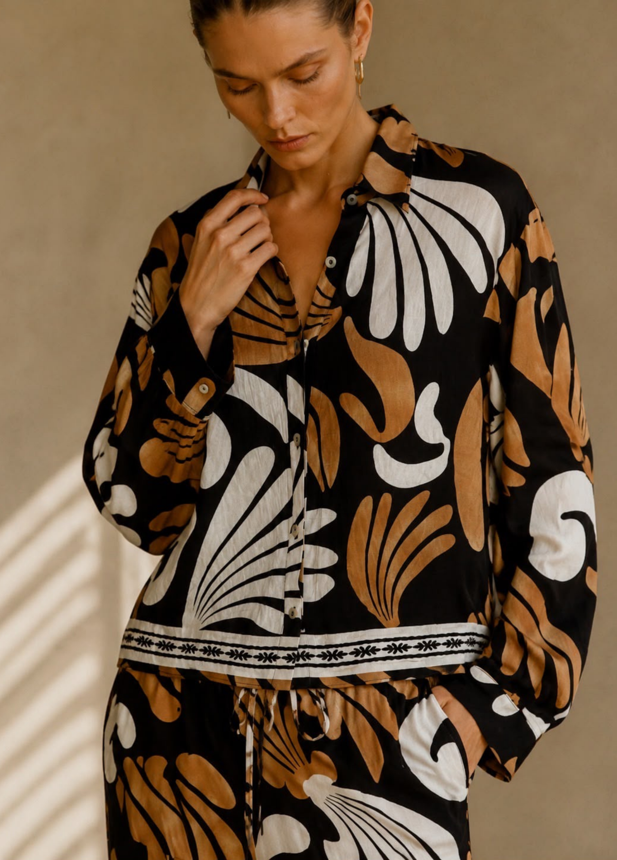 CONJUNTO MACIO ESTAMPADO PRETO - ALIBY