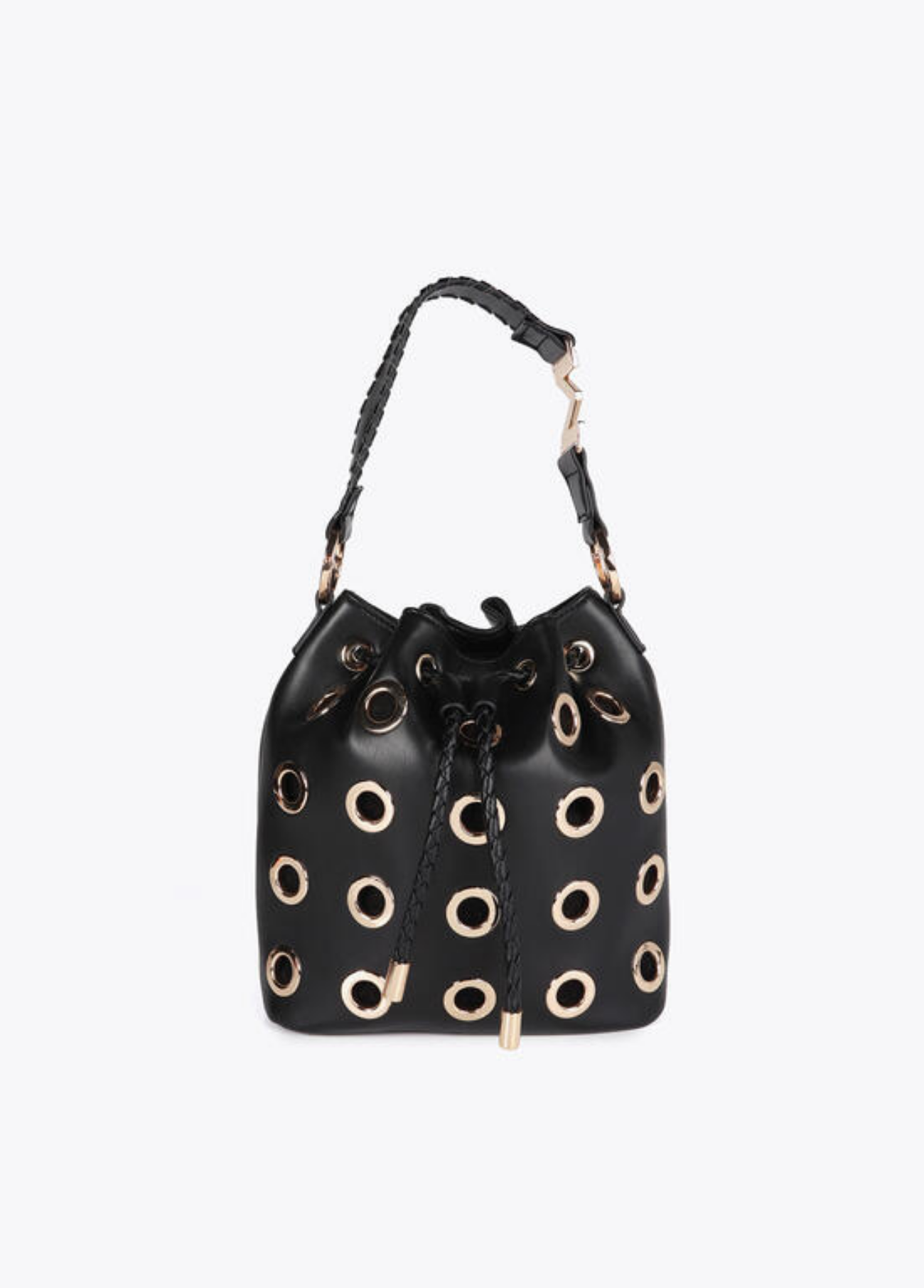 BUCKET BAG COM ILHÓS DOURADAS - LOLA CASADEMUNT BY MAITE