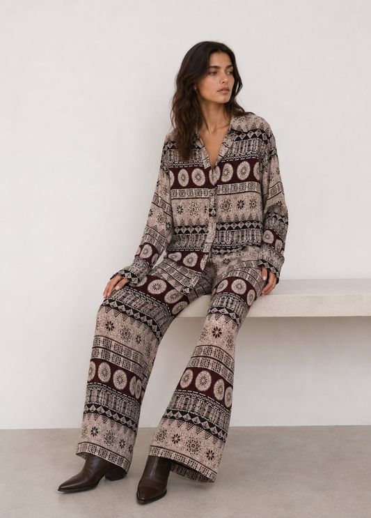 CONJUNTO MACIO ESTAMPADO BORDEAUX - ALIBY