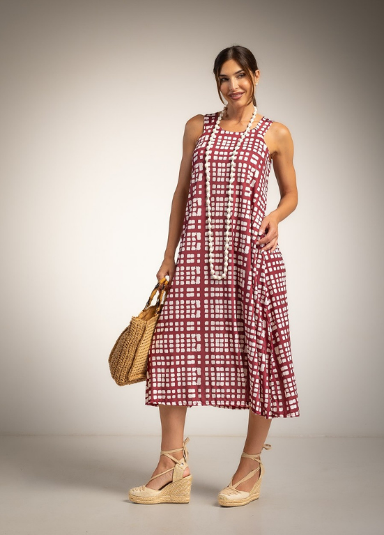 VESTIDO MIDI EM LYCRA SEM MANGAS COM CORTE EVASÉ - ALBANO'S