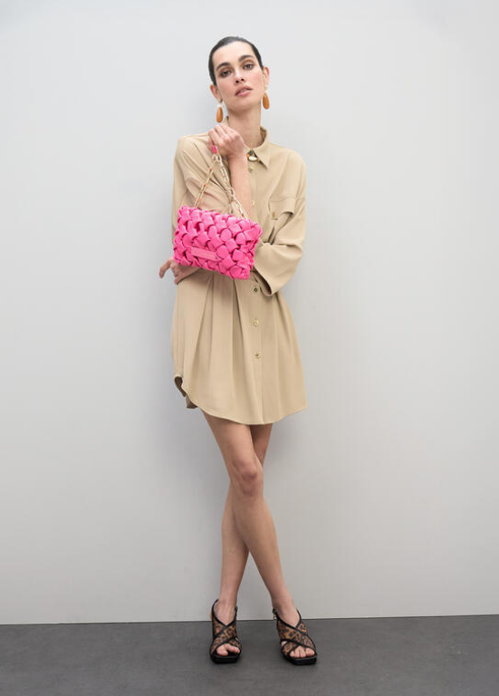 MALA ENTRANÇADA COM ALÇA DE CORRENTE - LOLA CASADEMUNT