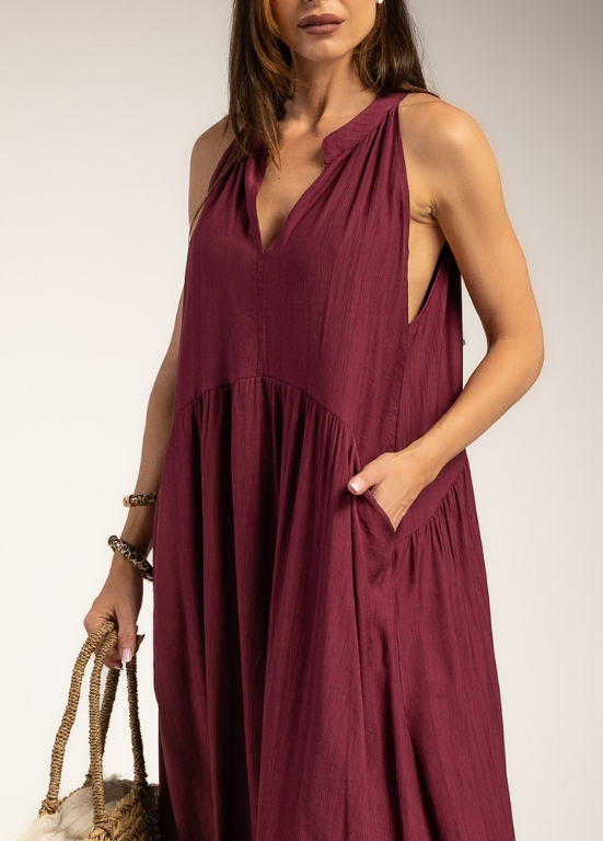 VESTIDO MIDI FLUIDO COM BOLSOS - ALBANO'S