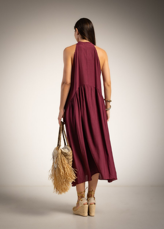 VESTIDO MIDI FLUIDO COM BOLSOS - ALBANO'S