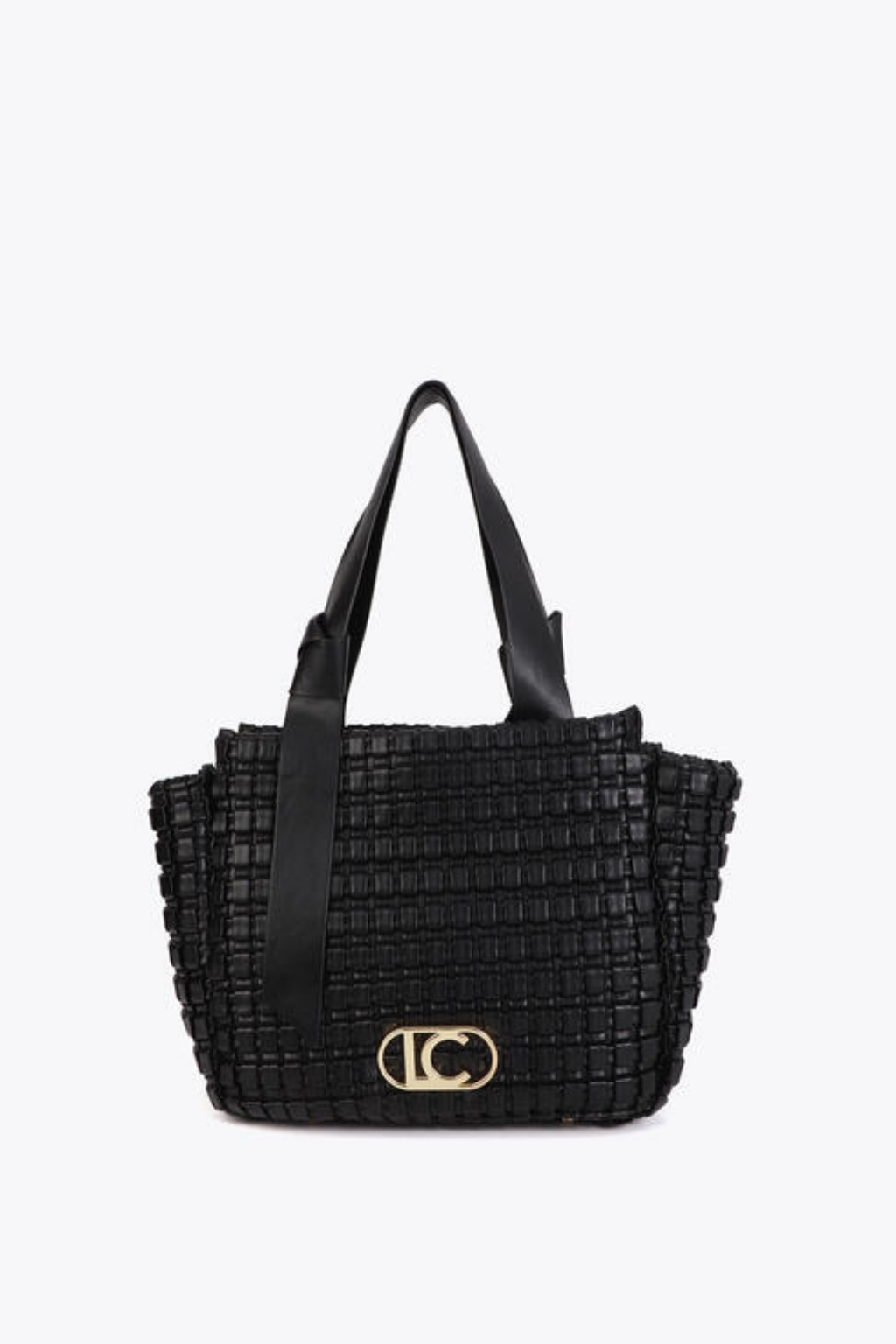 MALA TOTE TEXTURADA COM LOGÓTIPO DOURADO - LOLA CASADEMUNT