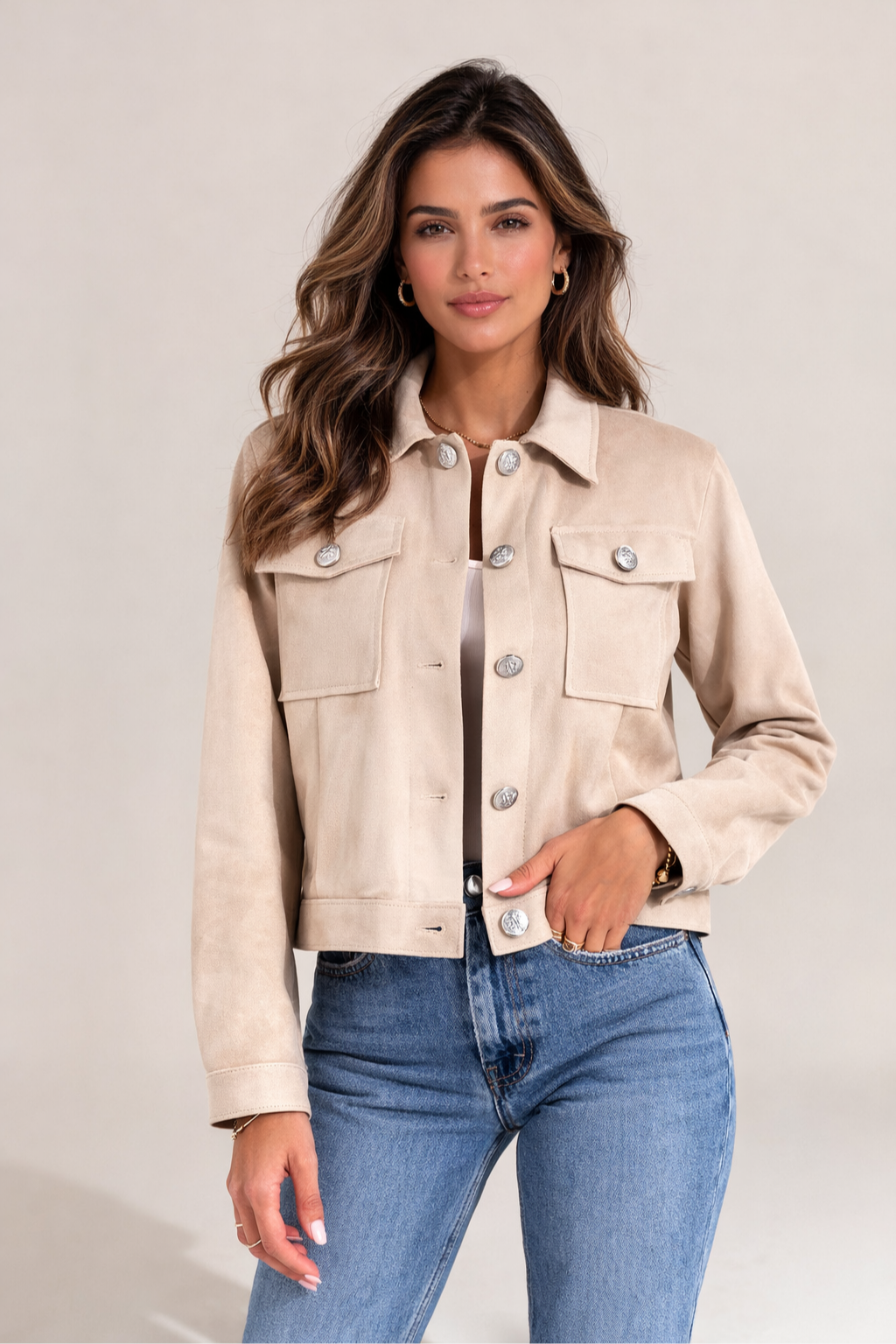 BLUSÃO EM PELE DE PÊSSEGO - ALIBY