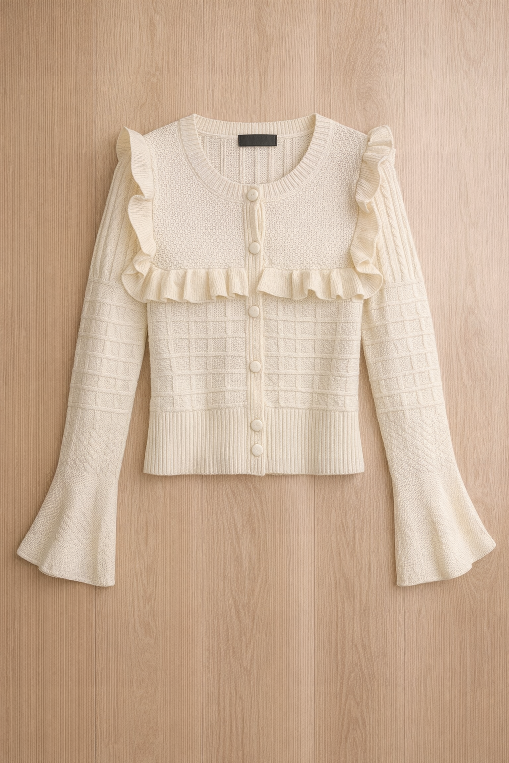 CASACO DE MALHA COM FOLHO NA MANGA - ALIBY