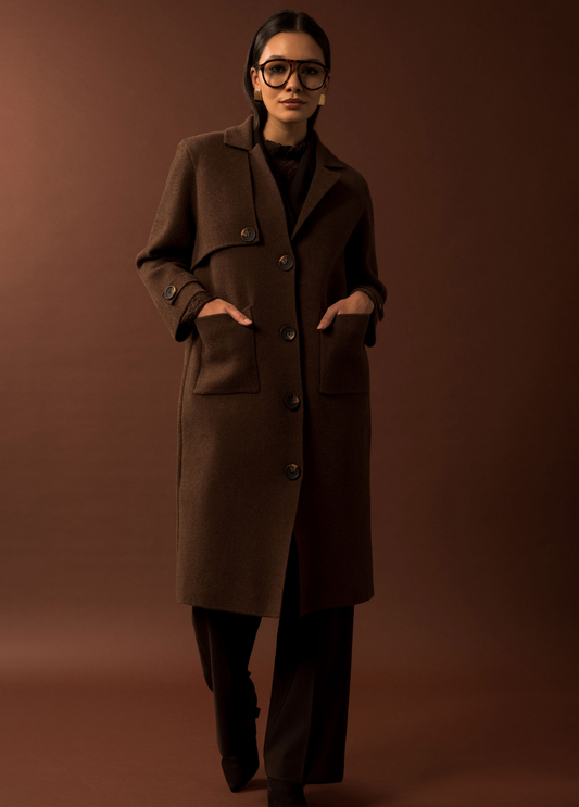 CASACO DE MALHA COMPRIDO CONTEMPORÂNEO - FERRACHE