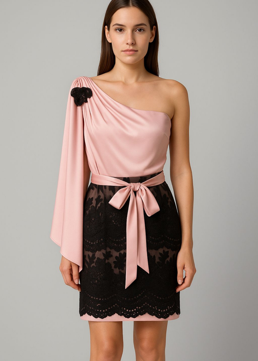 VESTIDO CERIMÓNIA ASSIMÉTRICO - SONIA PEÑA