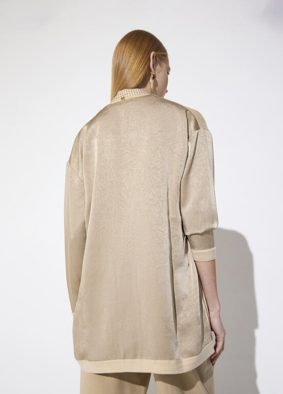 CARDIGAN DE MALHA PEDRA COM STRASS MAITE - LOLA CASADEMUNT