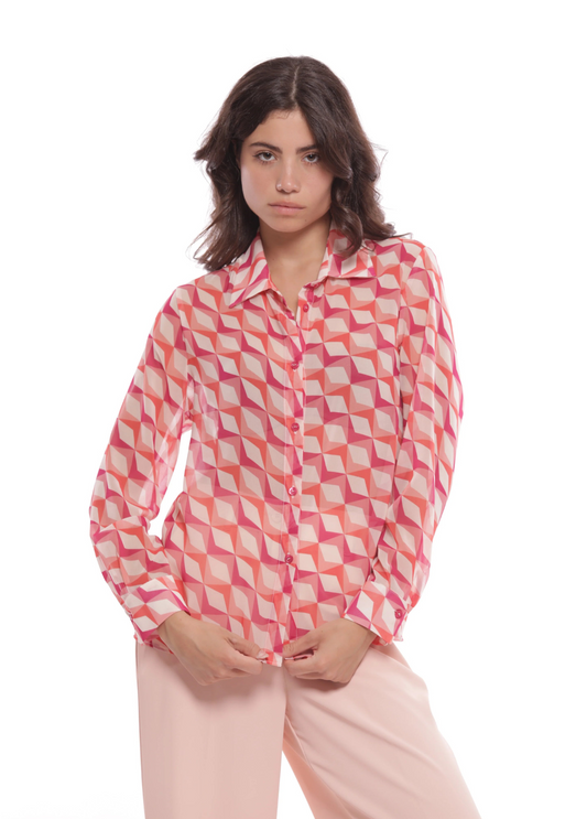 CAMISA COM PADRÃO ARLEQUIM - MIMI MUA