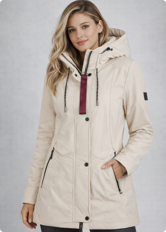 PARKA IMPERMEÁVEL BEGE COM CAPUZ - BARBARA LEBEK