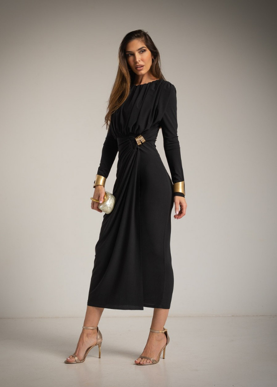 VESTIDO DRAPEADO CLÁSSICO - ALIBY