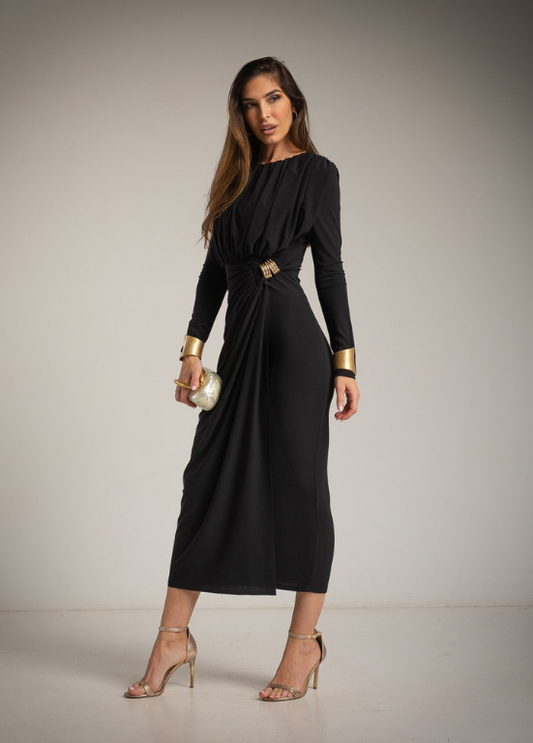 VESTIDO DRAPEADO CLÁSSICO - ALIBY