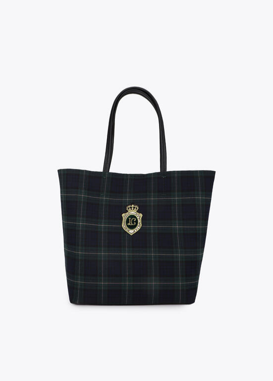 MALA SHOPPER EM XADREZ VERDE E MARINHO LC - LOLA CASADEMUNT