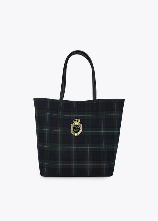 MALA SHOPPER EM XADREZ VERDE E MARINHO LC - LOLA CASADEMUNT