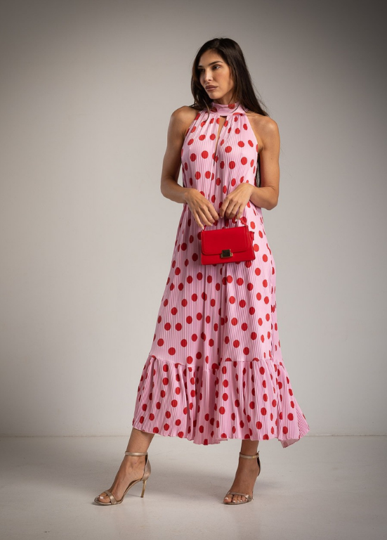 VESTIDO PLISSADO BOLINHAS - ALIBY
