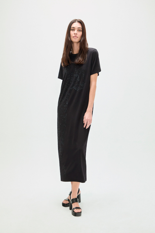 VESTIDO ANIMAL COM STRASS - LOLA CASADEMUNT