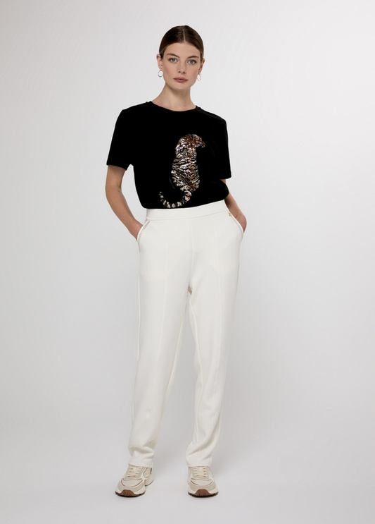 CALÇAS JOGGER COM STRASS NOS BOLSOS - LOLA CASADEMUNT