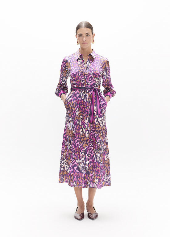 VESTIDO ESTAMPA ANIMAL PRINT ROXO - LOLA CASADEMUNT