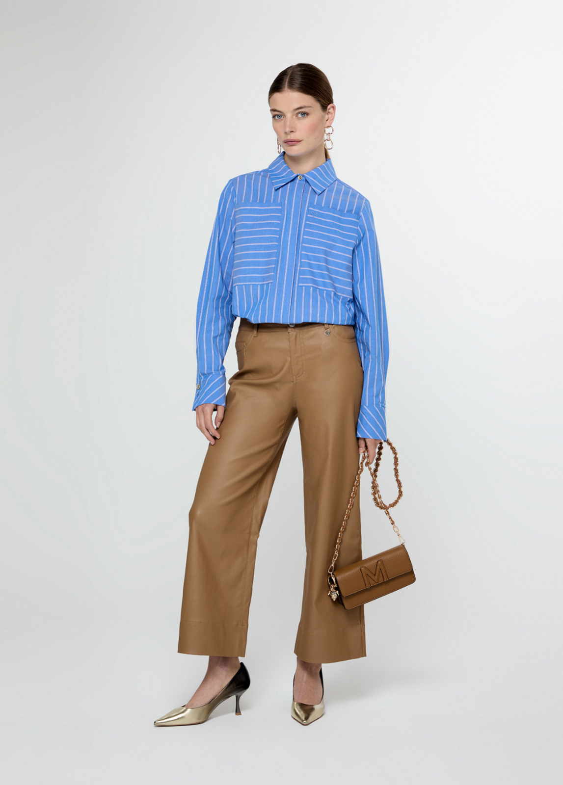 CALÇA CULOTE DE ECOPELE ENCERADA CAMEL - LOLA CASADEMUNT