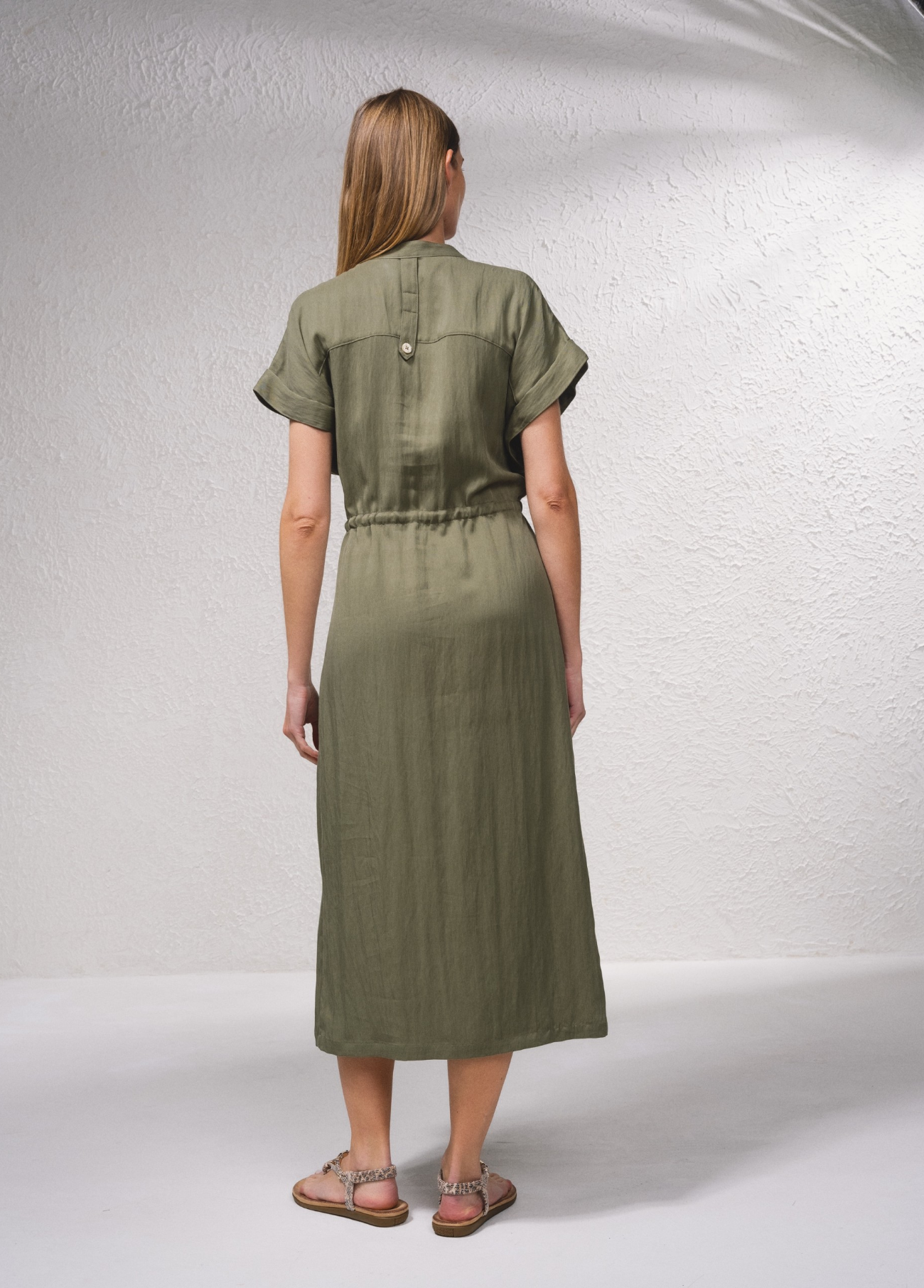 VESTIDO CAMISEIRO COM CORDÃO NA CINTURA - SMF