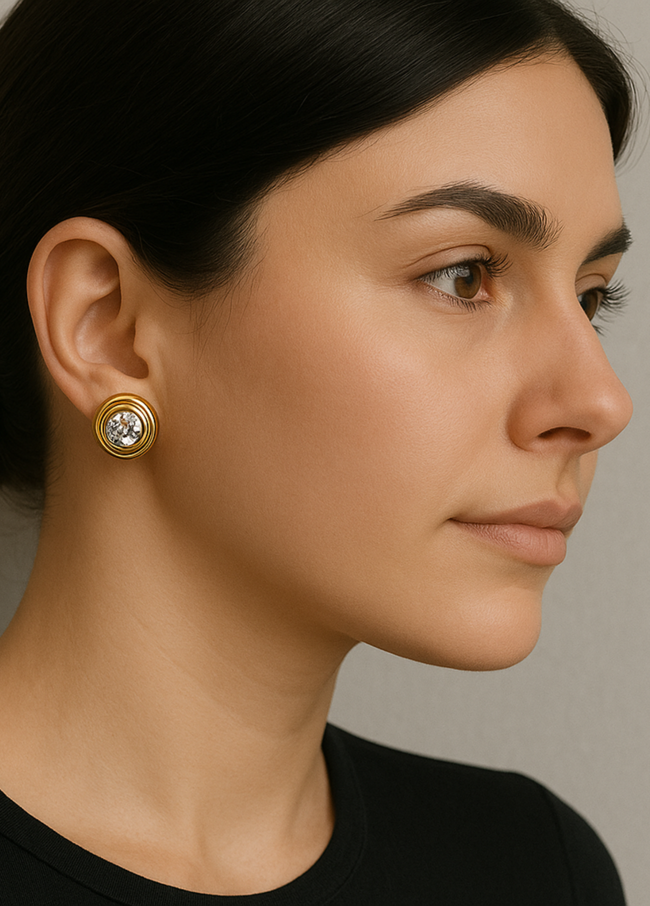 BRINCOS ROSA COM BRILHO - BASTTA