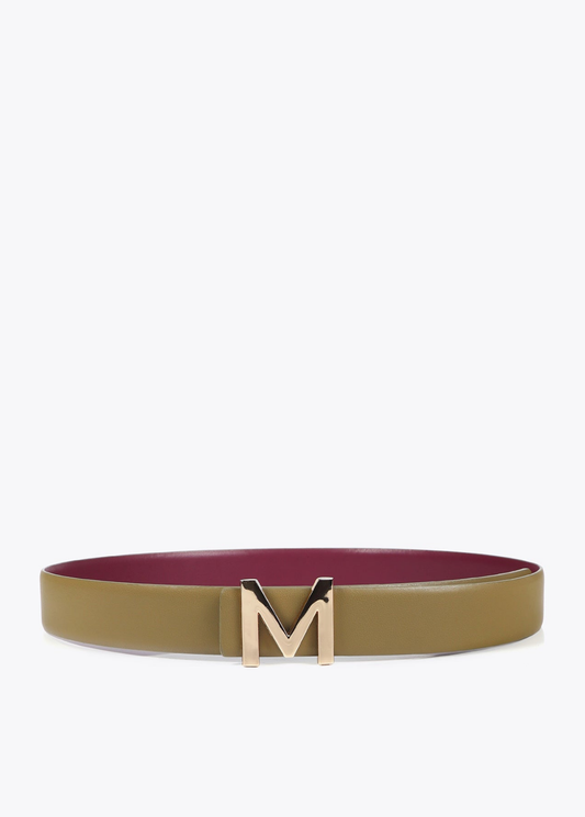 CINTO DE COURO REVERSÍVEL COM FIVELA "M" - LOLA CASADEMUNT