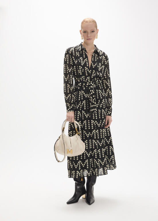 VESTIDO LONGO PLISSCADO COM ESTAMPADO BY MAITE - LOLA CASADEMUNT