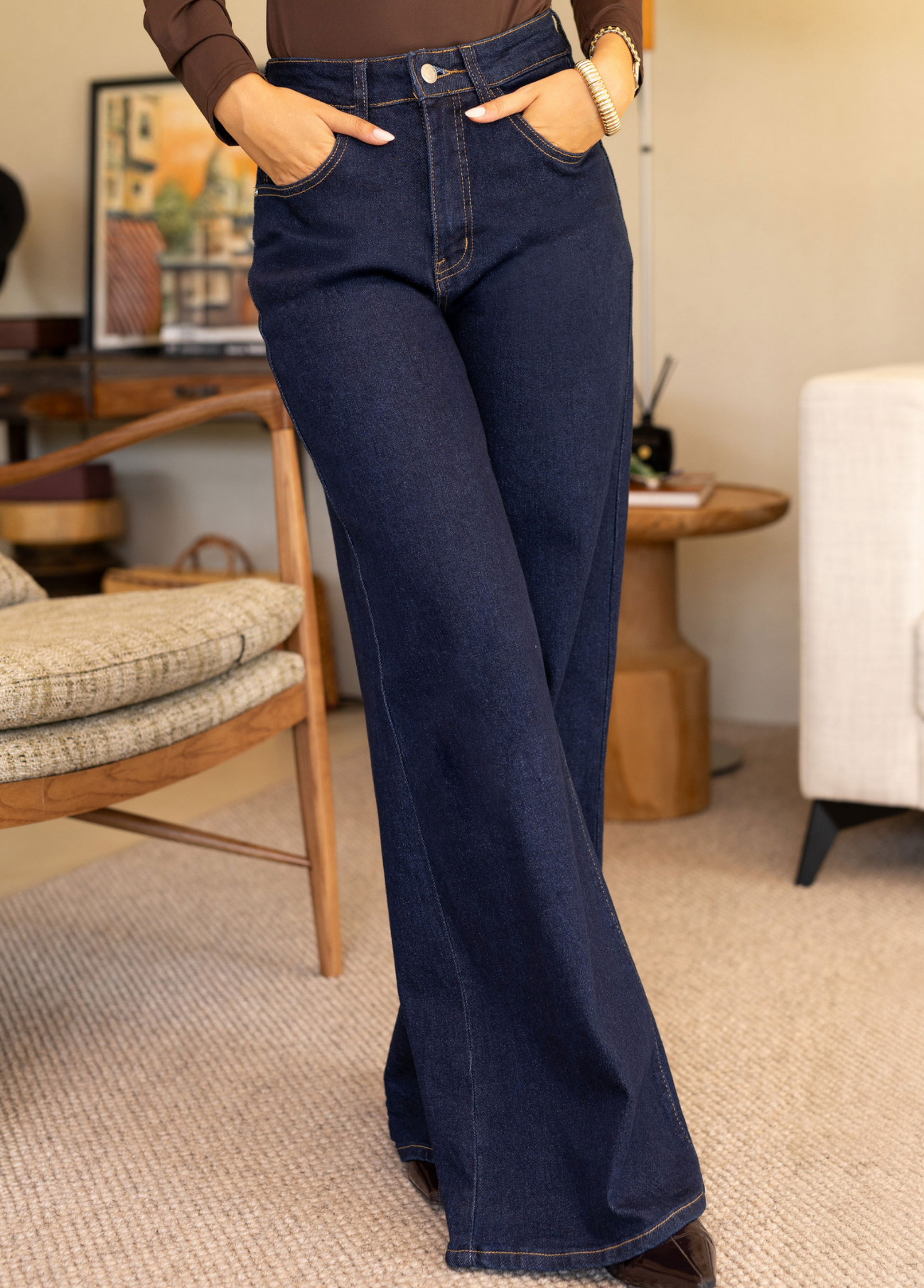 JEANS WIDE LEG  DE CINTURA MÉDIA - FERRACHE