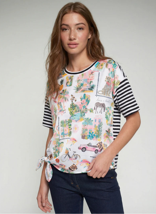 T-SHIRT COM ESTAMPADO CALIFÓRNIA E RISCAS NAS COSTAS - VILAGALLO