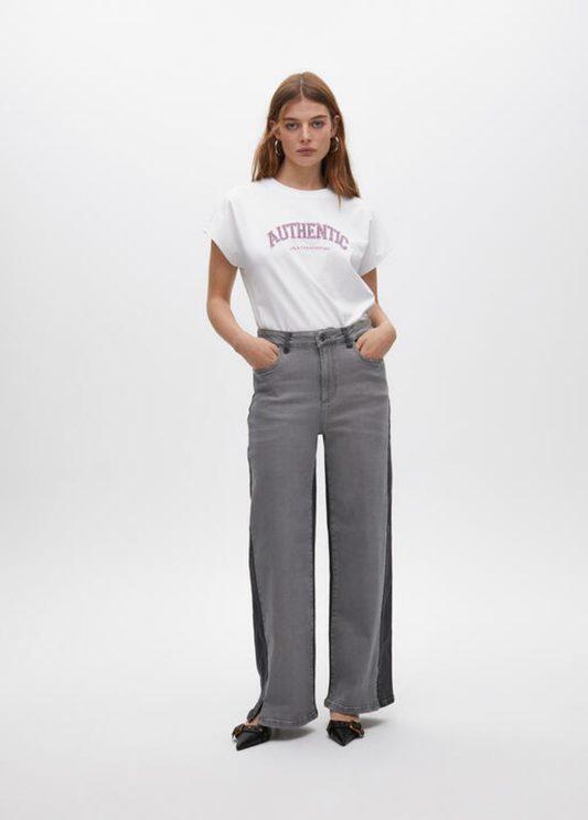 JEANS PERNA LARGA CONTRASTE BICOLOR - LOLA CASADEMUNT