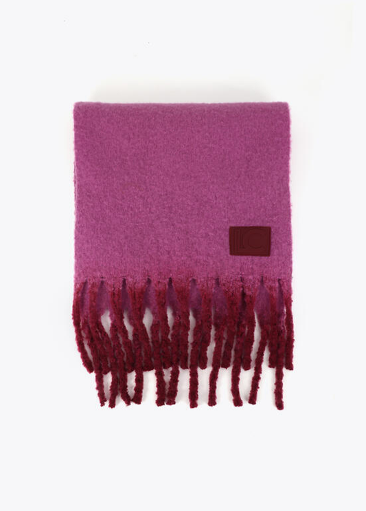 CACHECOL BÁSICO COM DETALHE DE FRANJA DEGRADÊ EM ROSA - LOLA CASADEMUNT