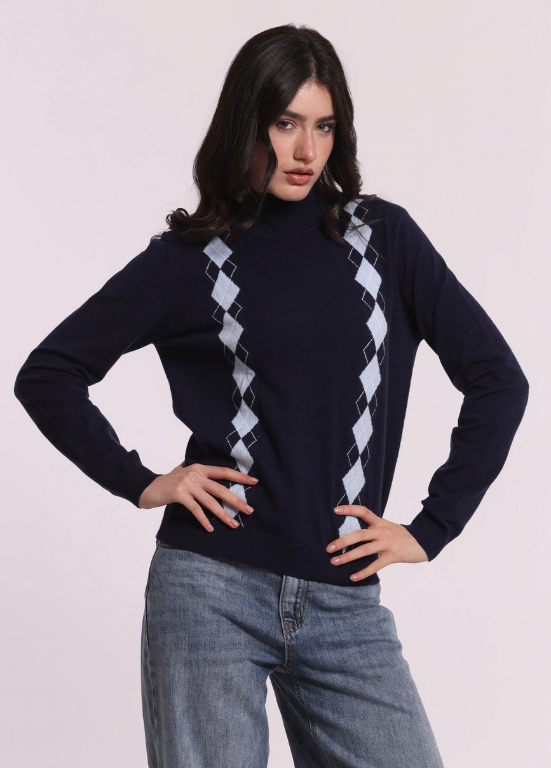 CAMISOLA COM LOSANGOS VERTICAIS EM COR CONTRASTANTE - MIMI MUA