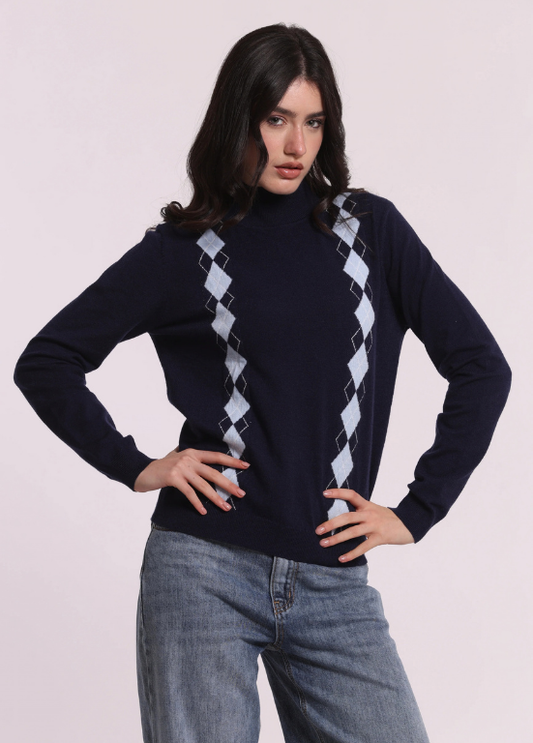 CAMISOLA COM LOSANGOS VERTICAIS EM COR CONTRASTANTE - MIMI MUA